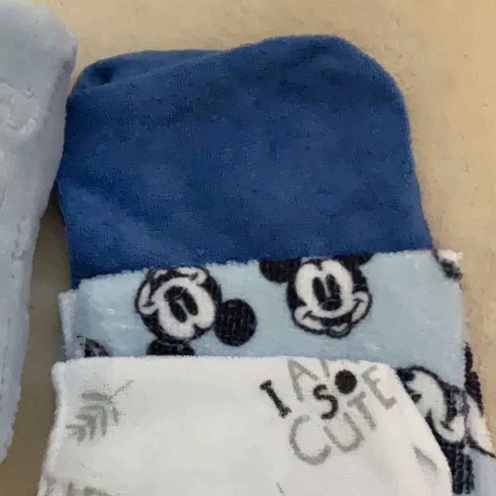 Cozy Gray and Blue Kids Mittens